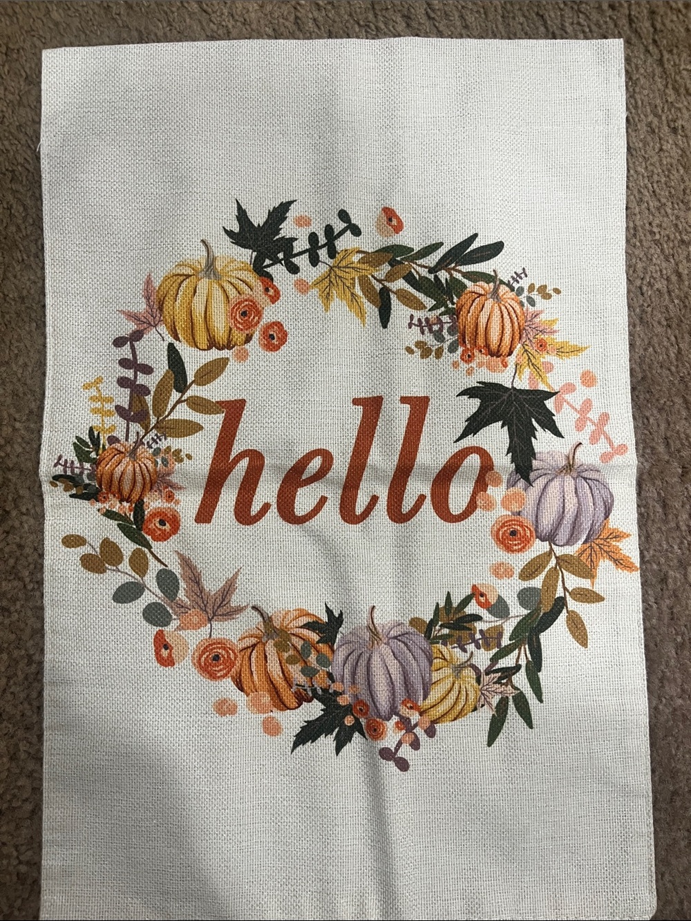 Autumn Floral "hello" Garden Flag.